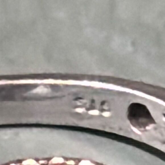 925 Sterling silver Large Dark blue Sapphire & Pave CZ 14mmx12mm,6.78g ring Sz 9 - Picture 8 of 10